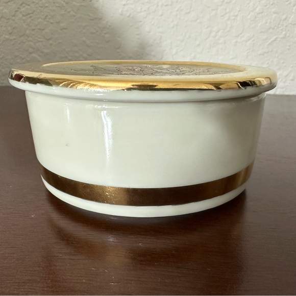 The Art Of Chokin Jewelry Dish 24k Gold Trim W/Butterfly &  Lillys. - Picture 5 of 7